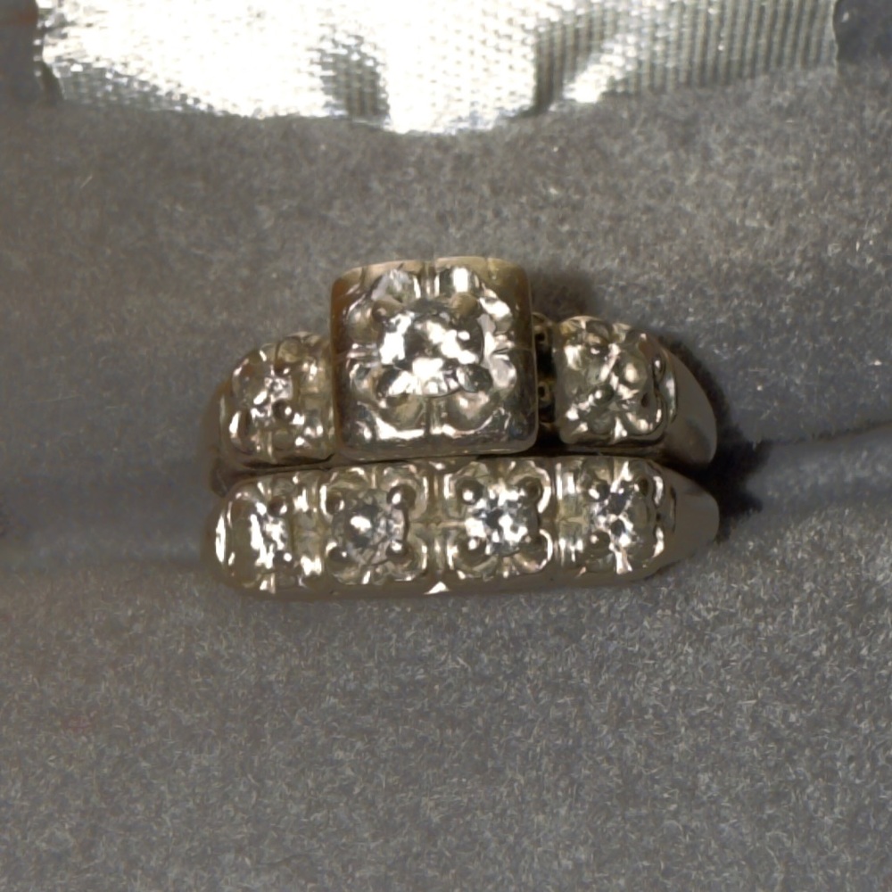 Zales 14K  White Gold Ring Set